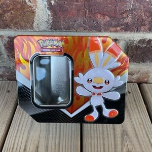 Preloved Pokémon Scorbunny Trading Card Game Empty Metal Tin Box No Cards